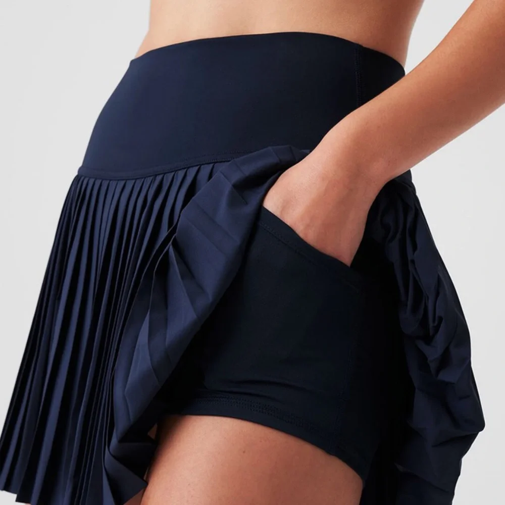 NWT ALO YOGA HOST PICK Grand Slam Tennis Skirt Navy Blue